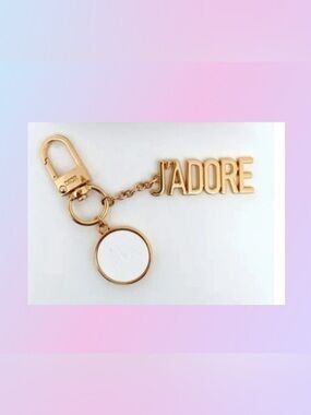 Dior Gold J'ADORE Letter Charm Keychain bag charm perfume stone